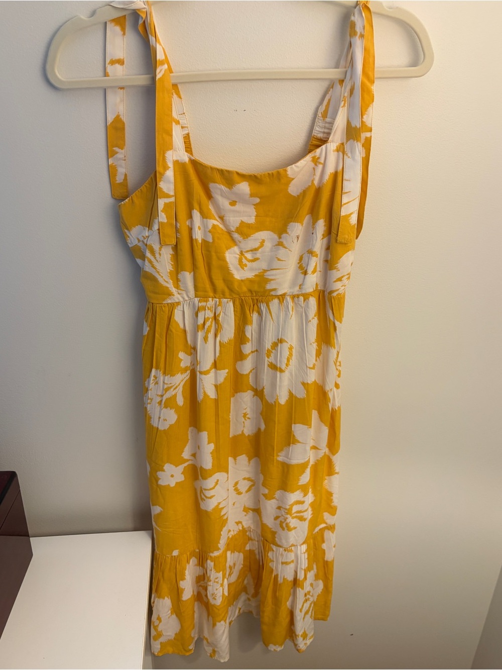 Japna Yellow Floral Tie-Strap Sundress